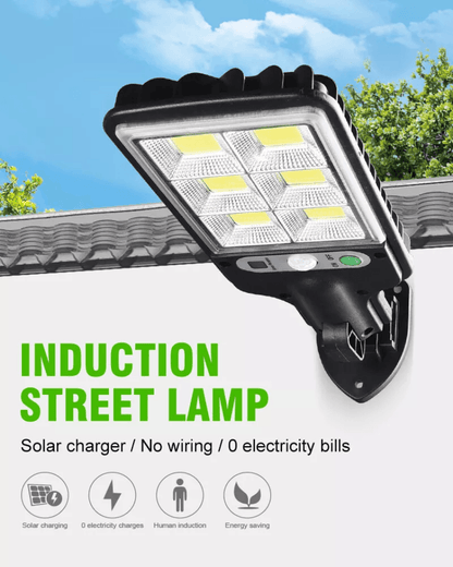 Commercial Solar Street FloodLight LED Light Outdoor Area Dusk To Dawn Wall Lamp With Remote IP65 W 14