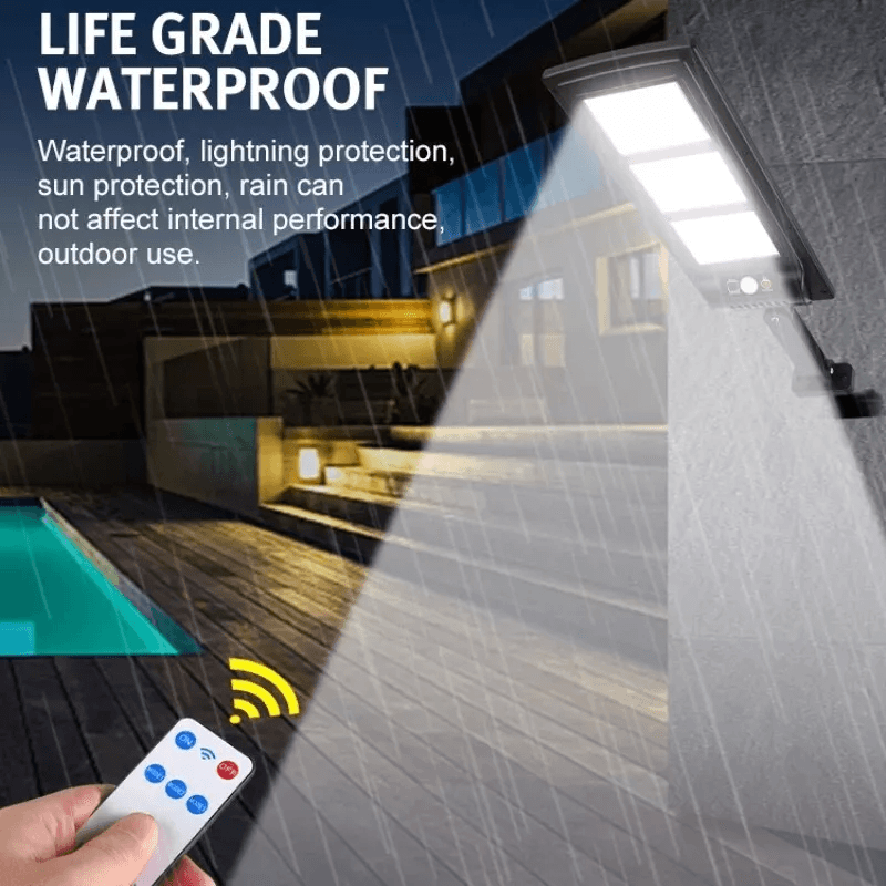 Commercial Solar Street FloodLight LED Light Outdoor Area Dusk To Dawn Wall Lamp With Remote IP65 W 3
