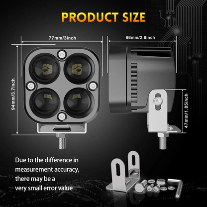 3Inch LED Cube Pods Work Lights Bar 40W Spot Fog Lamps For Jeep Offroad SUV ATV UTV Truck Boat 12V2 1