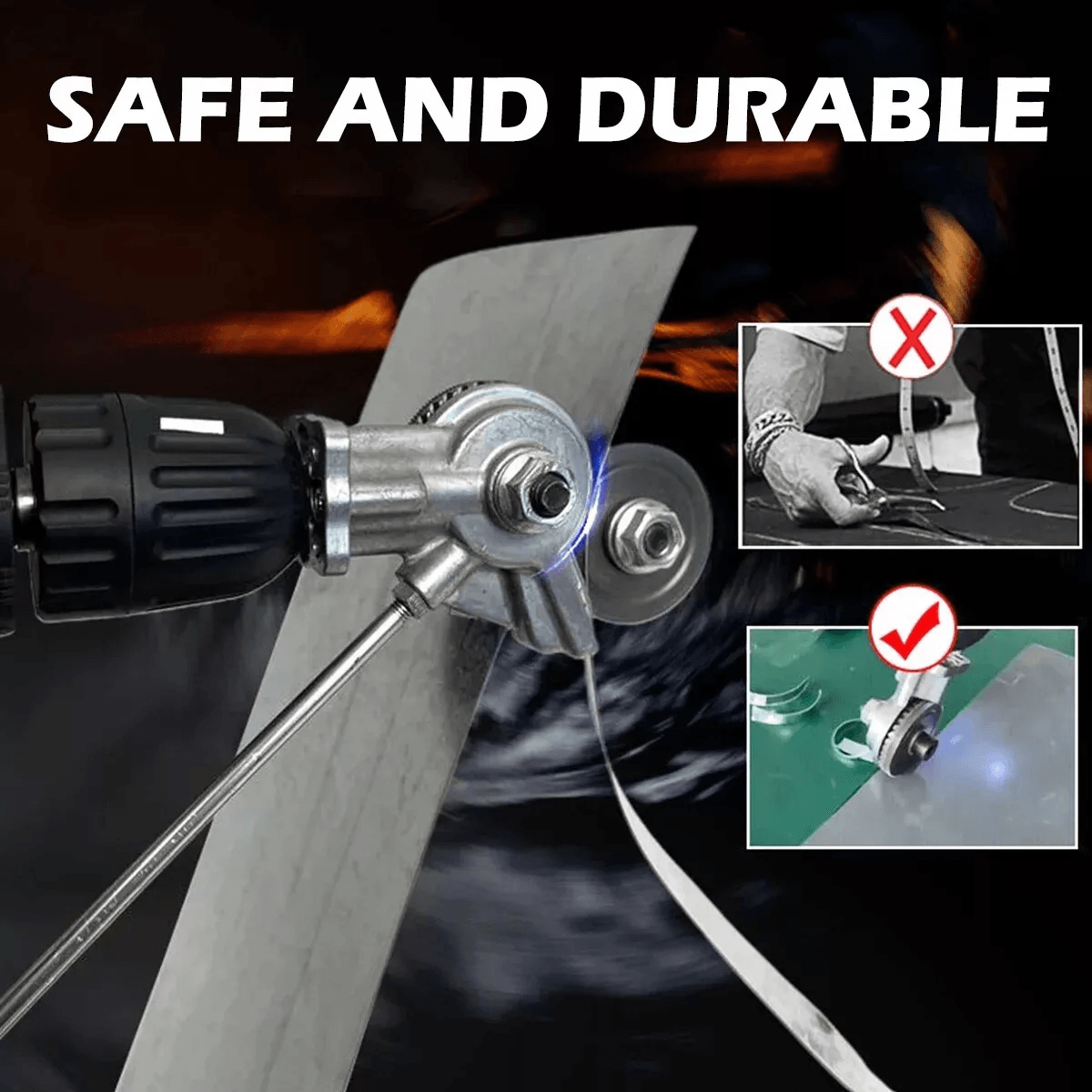 Electric Drill Plate Cutter Sheet Metal Nibbler Cutting Tool For Aluminum Steel And Copper Double H 6