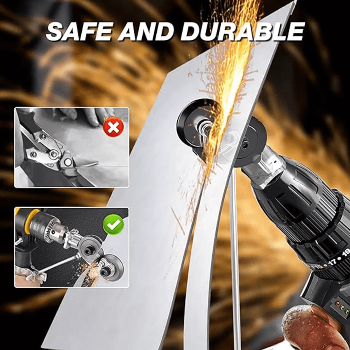 Electric Drill Plate Cutter Sheet Metal Nibbler Cutting Tool For Aluminum Steel And Copper Double H 7