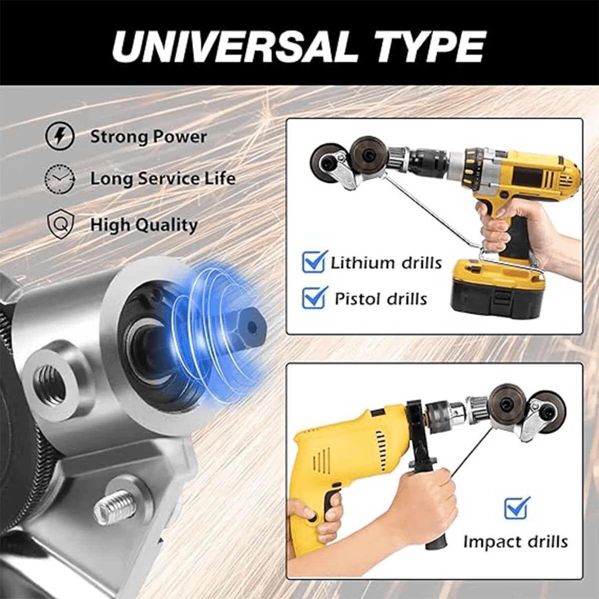 Electric Drill Plate Cutter Sheet Metal Nibbler Cutting Tool For Aluminum Steel And Copper Double H 8