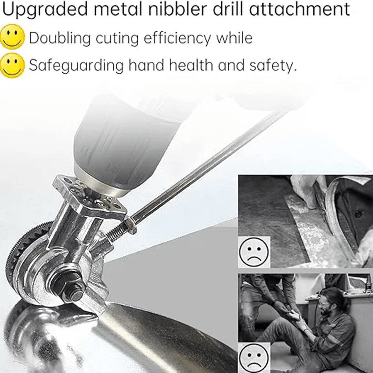 Electric Drill Plate Cutter Sheet Metal Nibbler Cutting Tool For Aluminum Steel And Copper Double H 9