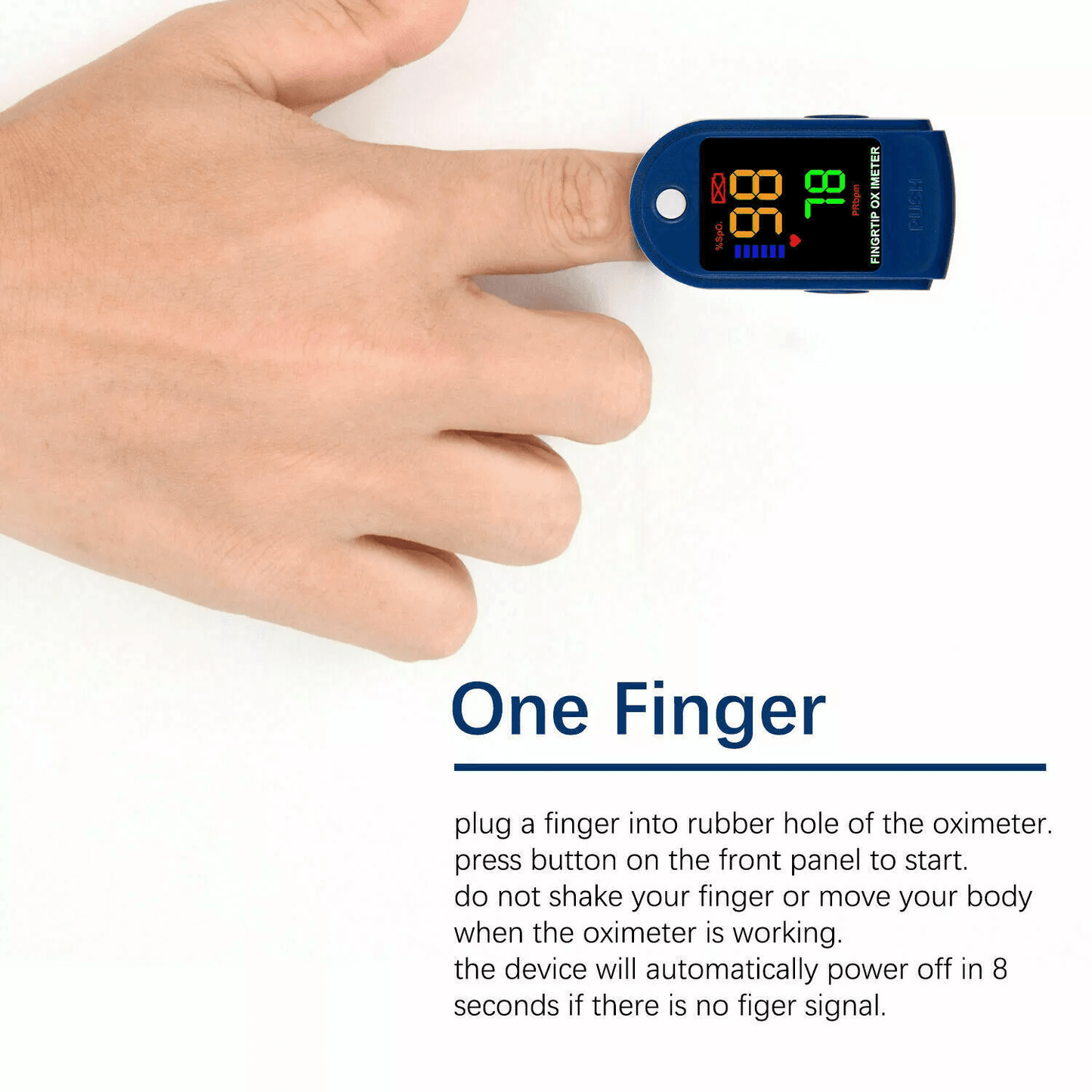Finger Tip Pulse Oximeter Meter SpO2 Oxygen Saturation Heart Rate Monitor Portable Blood Oxygen Sen 8