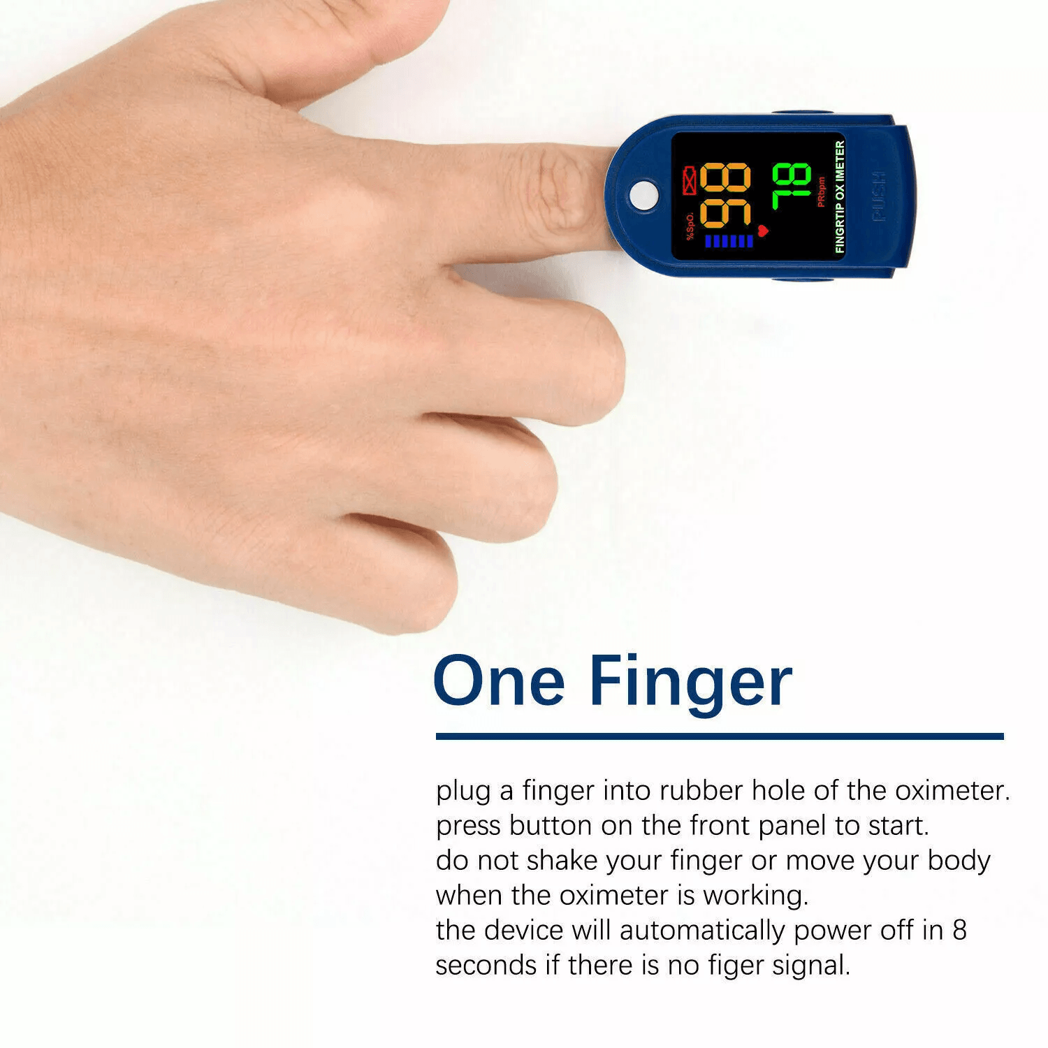 Finger Tip Pulse Oximeter Meter SpO2 Oxygen Saturation Heart Rate Monitor Portable Blood Oxygen Sen 8