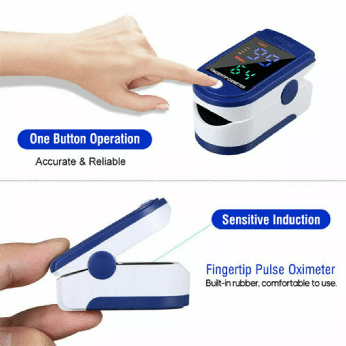 Finger Tip Pulse Oximeter Meter SpO2 Oxygen Saturation Heart Rate Monitor Portable Blood Oxygen Sen 7