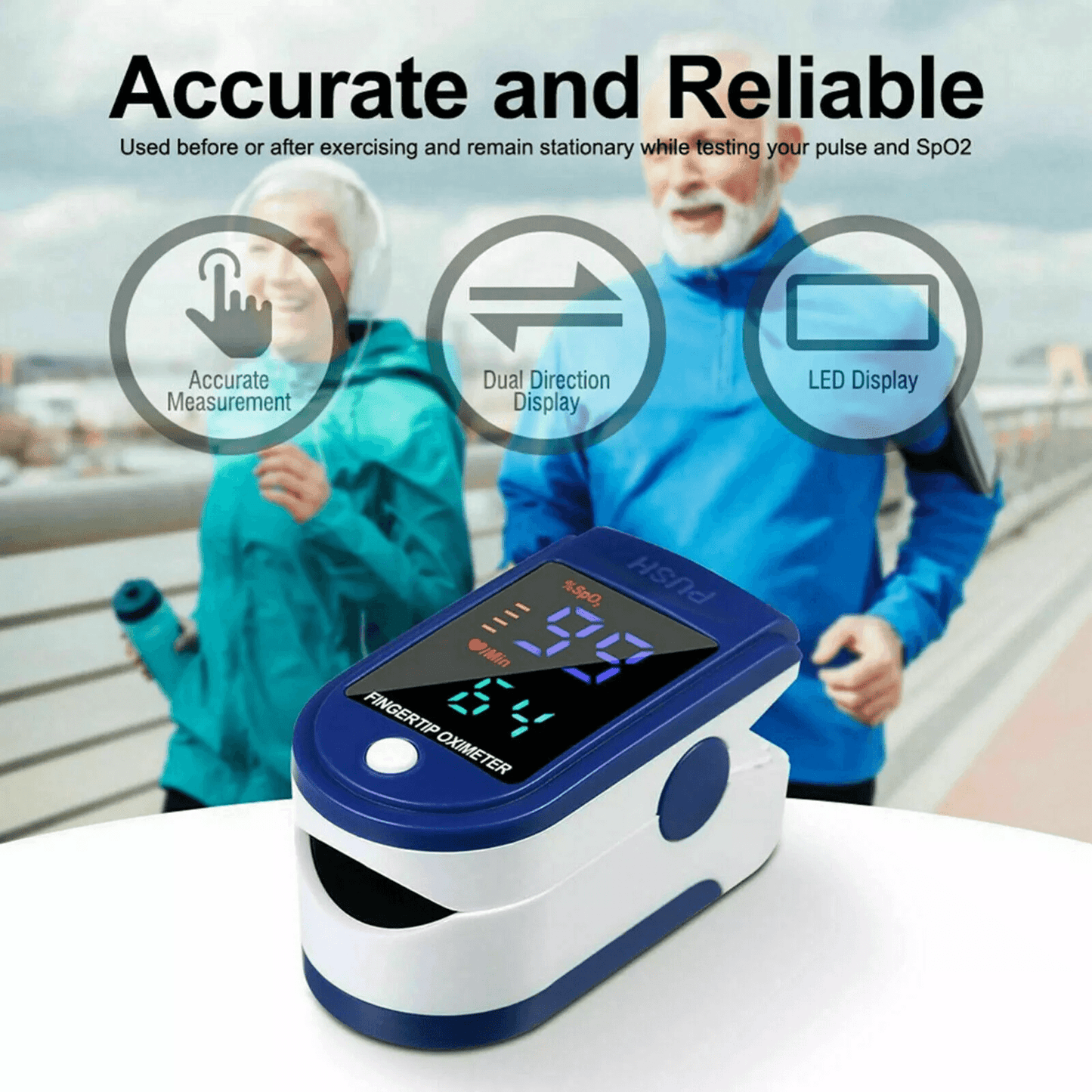 Finger Tip Pulse Oximeter Meter SpO2 Oxygen Saturation Heart Rate Monitor Portable Blood Oxygen Sen 2