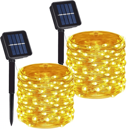 LED Outdoor Solar Fairy String Lights Copper Wire Waterproof Garden Lights 4