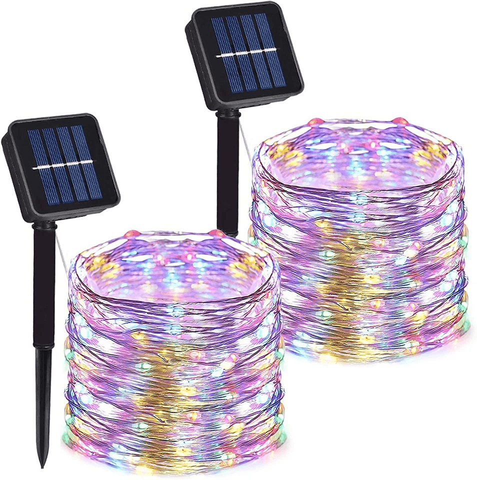 LED Outdoor Solar Fairy String Lights Copper Wire Waterproof Garden Lights