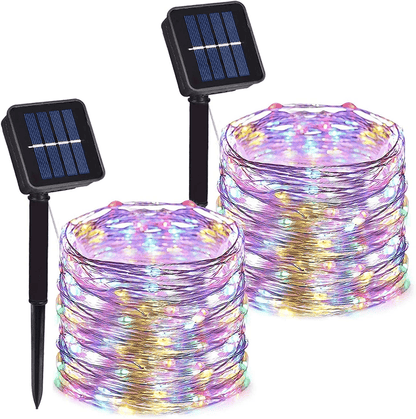 LED Outdoor Solar Fairy String Lights Copper Wire Waterproof Garden Lights