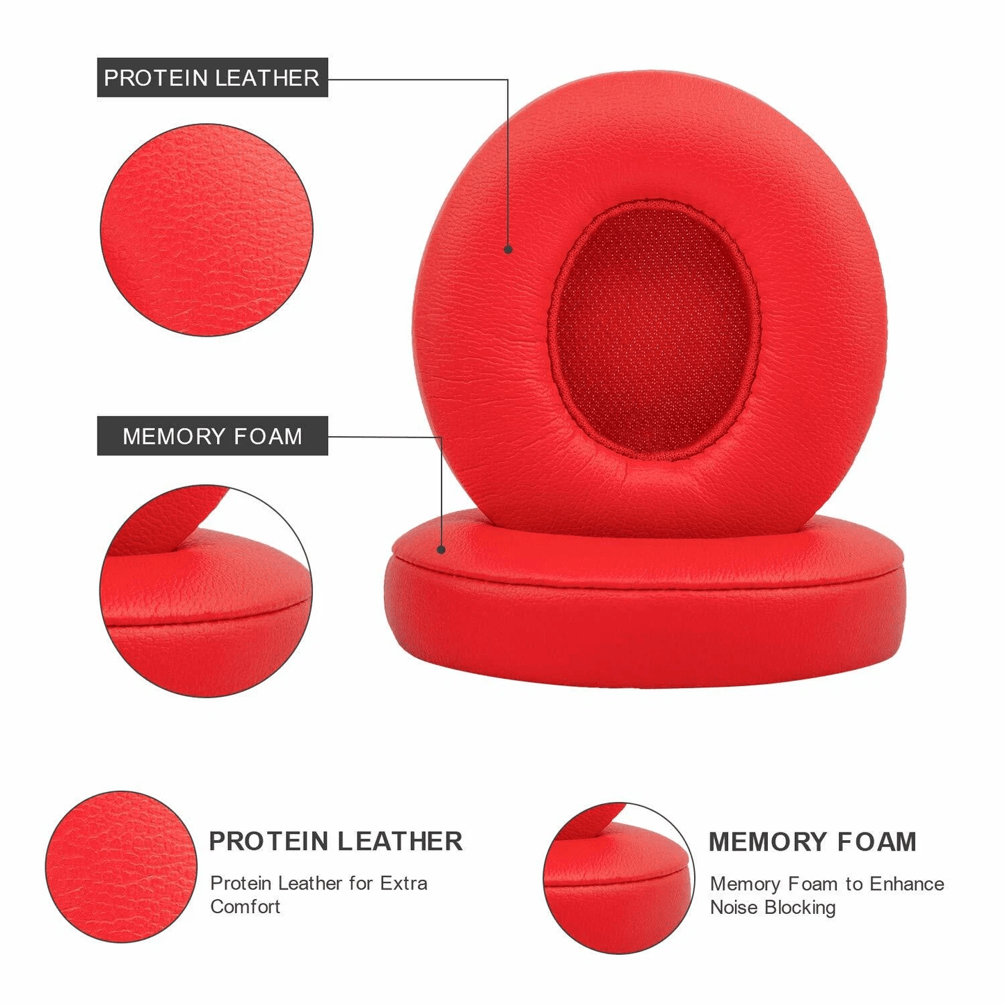 Replacement Ear Pads Cushion For Beats By Dr Dre Solo 2  Solo 3 WirelessWired Headphones Soft Prote 5