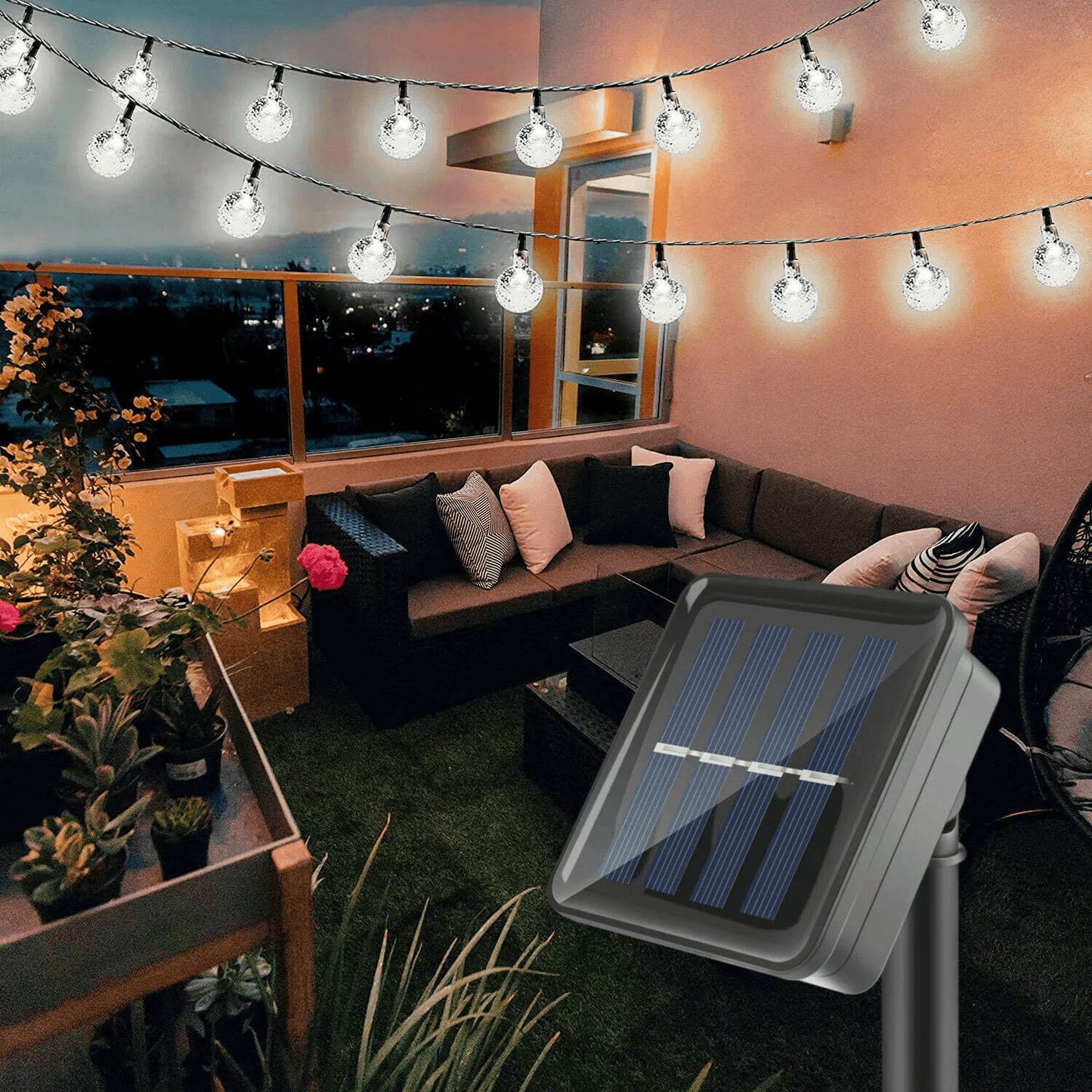 Waterproof Solar LED String Lights for Garden Patio Wedding, Outdoor Copper Wire Fairy Lights for Party Home Decoration