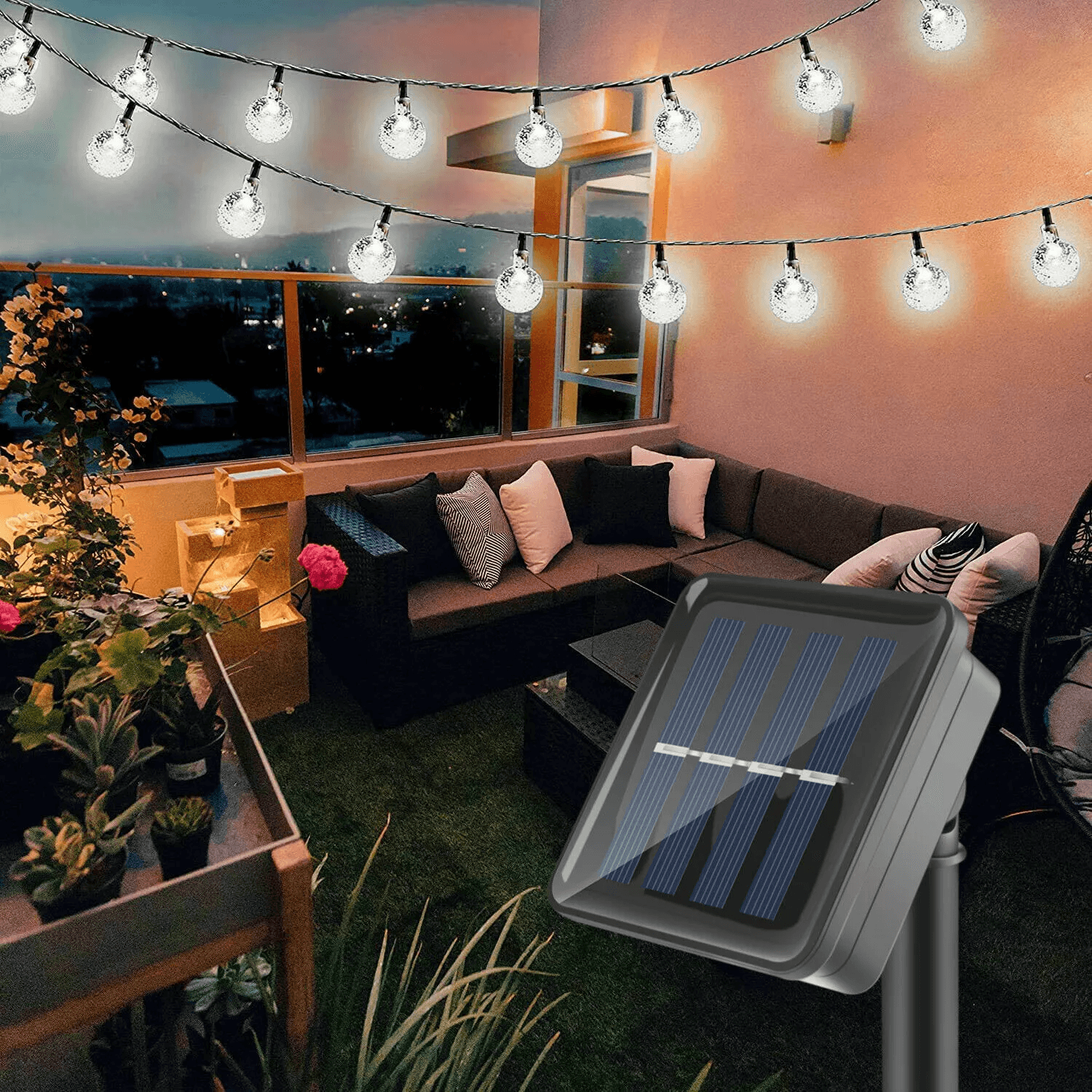 Waterproof Solar LED String Lights for Garden Patio Wedding, Outdoor Copper Wire Fairy Lights for Party Home Decoration