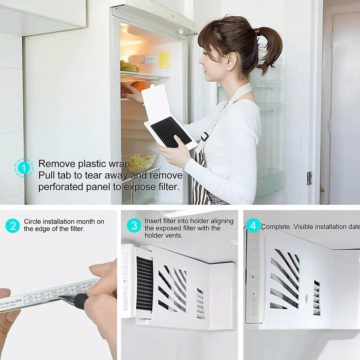4Pack Fridge Air Filters Compatible With Frigidaire PAULTRA  Electrolux EAFCBF  Pure Air Ultra Repl 3