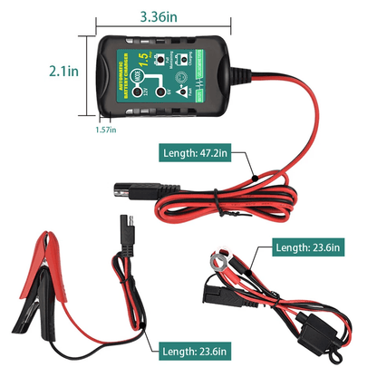 Trickle Battery Charger Maintainer For Car Motorcycle RV ATV 6