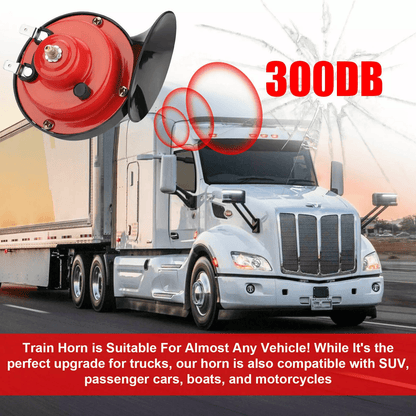 300DB Super Train Horn For Trucks SUV Car Boat Motorcycle 12V  Compact Loud Snail Horn Kit Universa