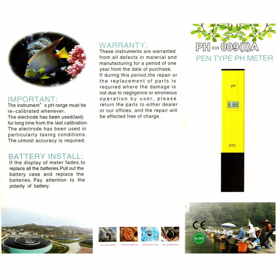 Digital Electric PH Meter LCD Tester Pocket Hydroponics  Aquarium Water Test Pen For Accurate Water 5