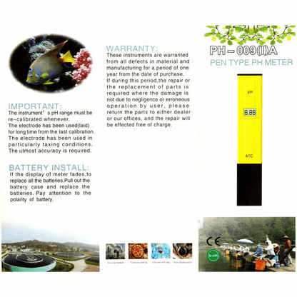 Digital Electric PH Meter LCD Tester Pocket Hydroponics  Aquarium Water Test Pen For Accurate Water 5