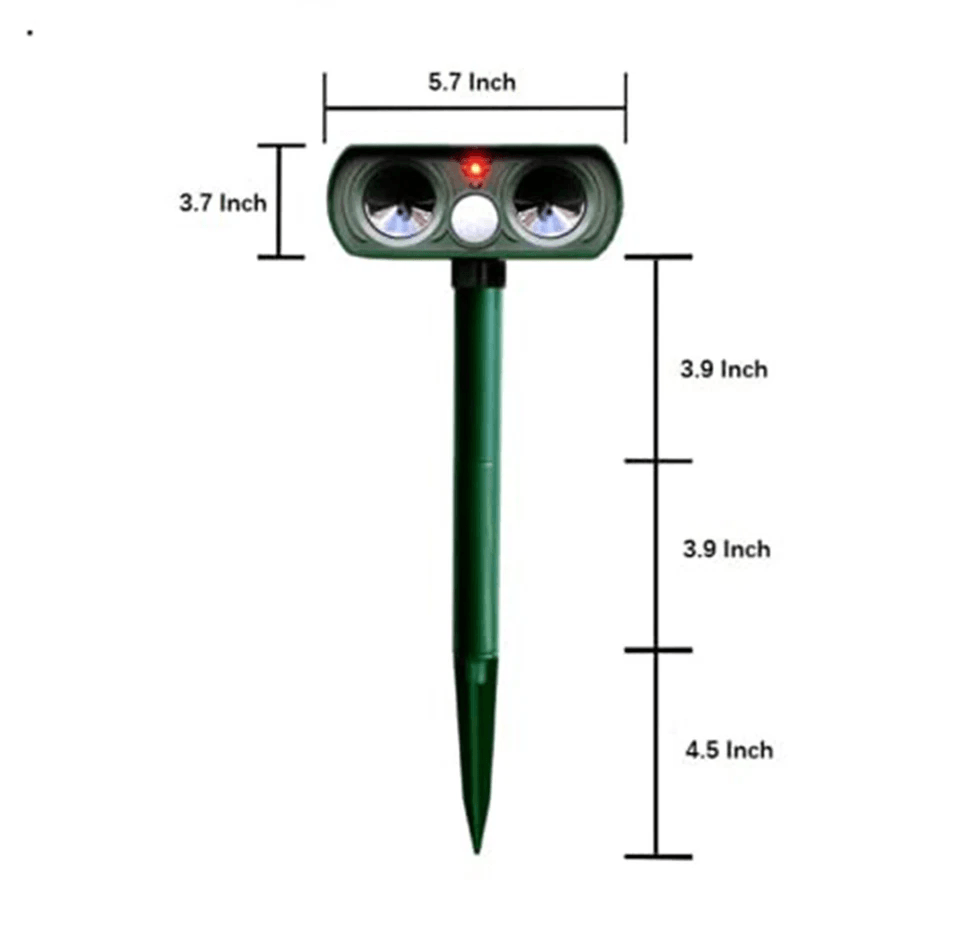 Solar Ultrasonic Animal Repellent Outdoor Cat  Dog Deterrent Motion Sensor Waterproof 6