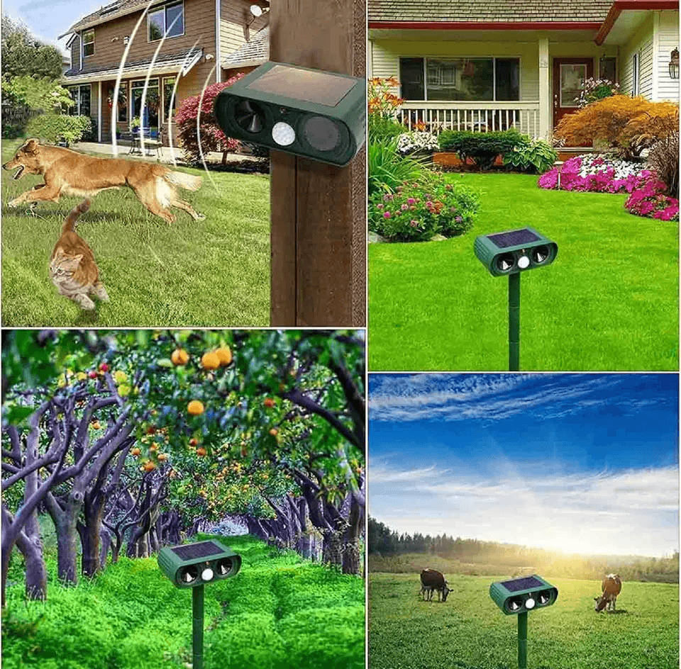 Solar Ultrasonic Animal Repellent Outdoor Cat  Dog Deterrent Motion Sensor Waterproof 3