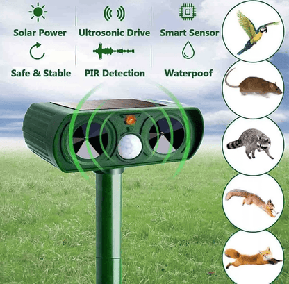 Solar Ultrasonic Animal Repellent, Outdoor Cat & Dog Deterrent, Motion Sensor Waterproof