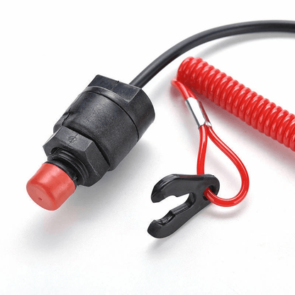 Boat Outboard Engine Kill Stop Switch & Safety Tether Lanyard, Universal Emergency Cut-Off Cord