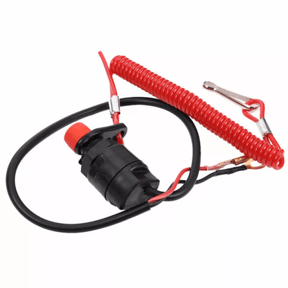 Boat Outboard Engine Kill Stop Switch  Safety Tether Lanyard Universal Emergency CutOff Cord 1