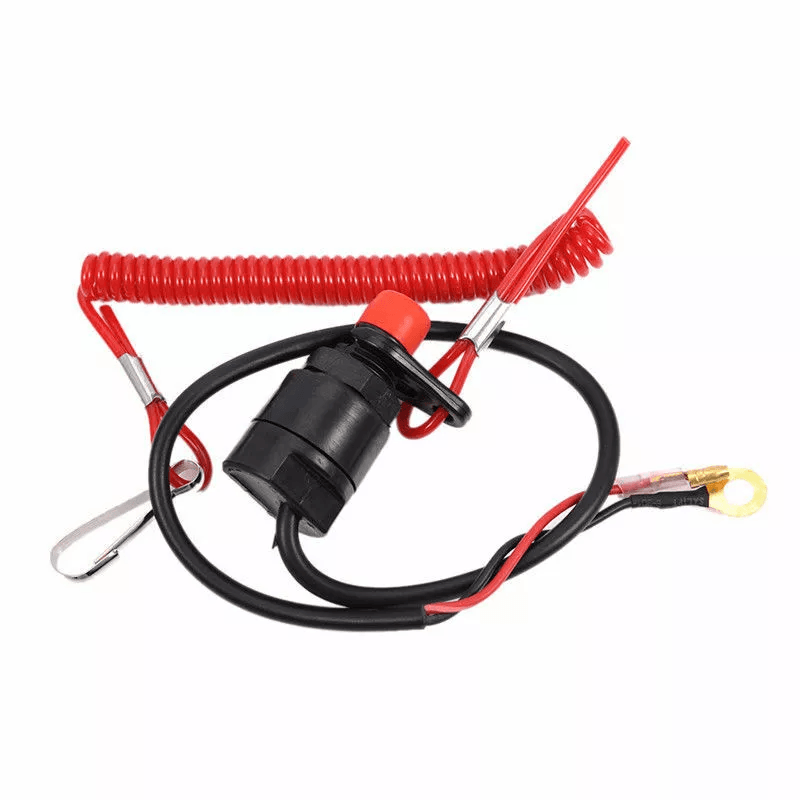 Boat Outboard Engine Kill Stop Switch  Safety Tether Lanyard Universal Emergency CutOff Cord 2