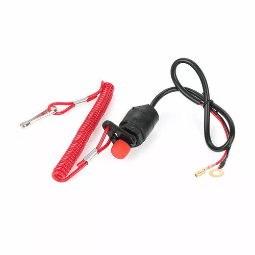 Boat Outboard Engine Kill Stop Switch  Safety Tether Lanyard Universal Emergency CutOff Cord 3