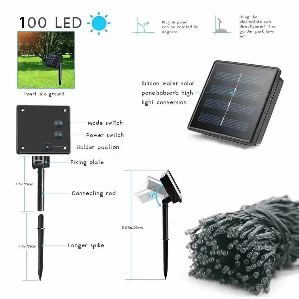 LED Solar String Lights Outdoor Garden Party Decor Waterproof Fairy Wedding Lamp Adjustable Solar P 1