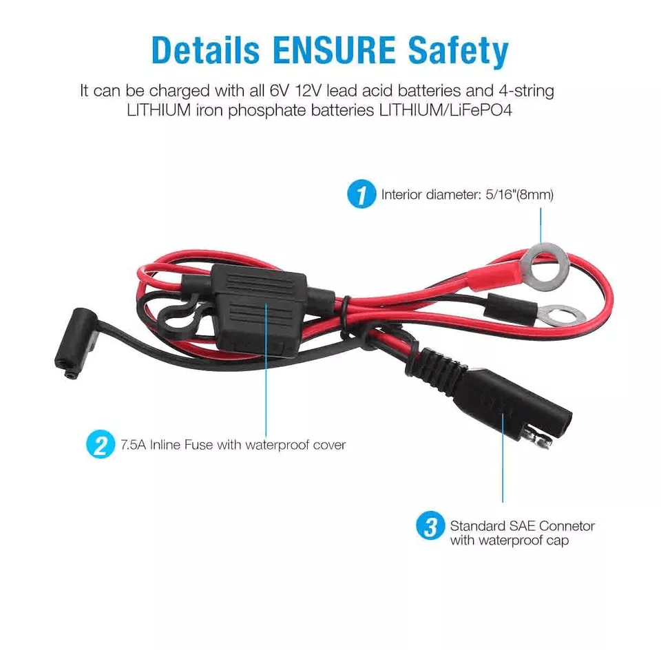 Lithium Iron Phosphate Battery Charger Series LiFePO4 Smart Maintainer For Lead Acid AGM GEL EFB St 5