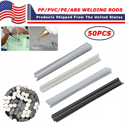 50pcs Plastic Welding Rods, ABS/PP/PVC/PE Welding Sticks for Plastic Gun Welder, Durable Repair Kit for Bumpers, Pipes