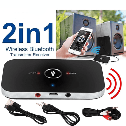 Wireless RCA to Aux Bluetooth Receiver & Transmitter Adapter, Audio Device for TV, Stereo, Car, Headphones & PC