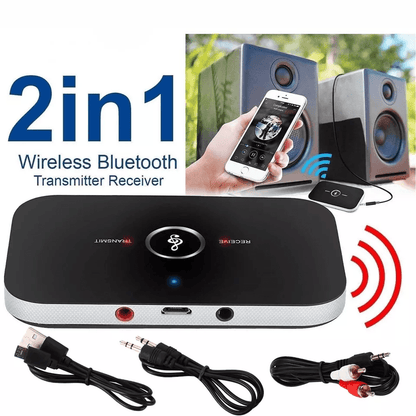 Bluetooth Transmitter & Receiver Wireless Adapter for Home Stereos, Speakers, TV, PC, Headphones, AUX Audio Output