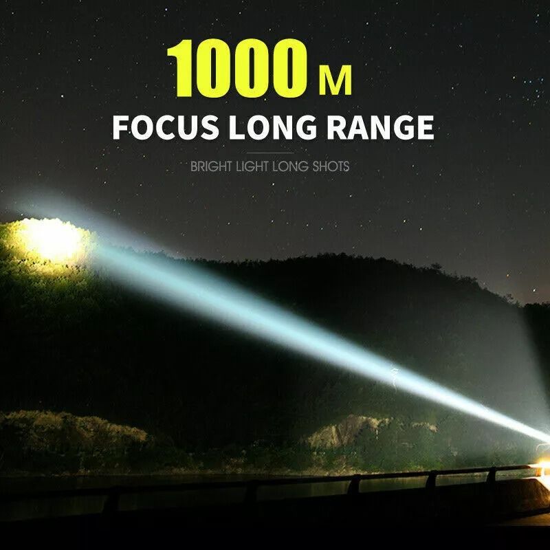 1200000LM Super Bright LED Flashlight Tactical Light USB Rechargeable Waterproof  AntiCrush Torch 4