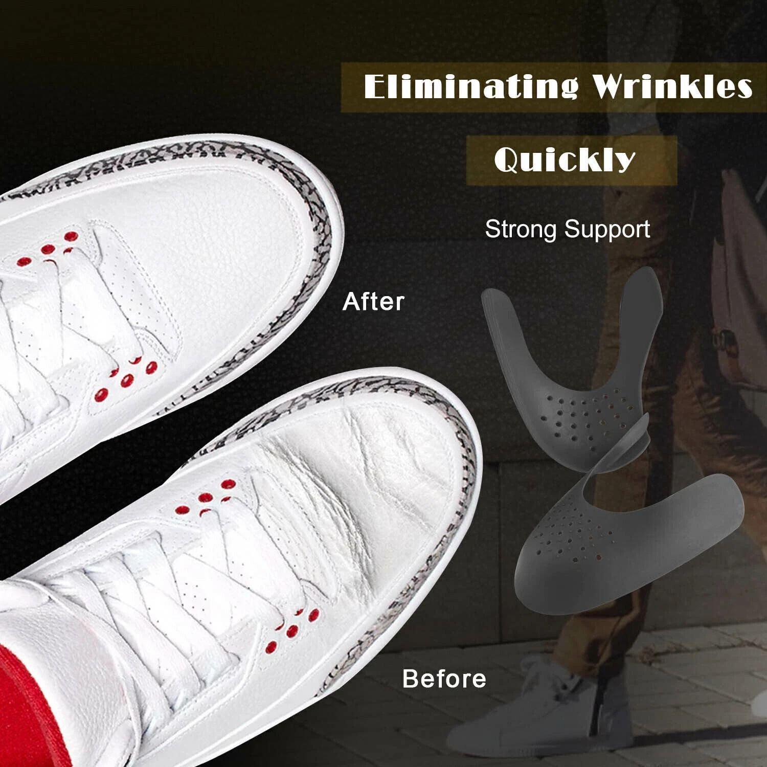 5 Pairs Anti Crease Shoe Protector AntiWrinkle Toe Cover Cap For Sneakers Crease Guards For Men  Wo 6