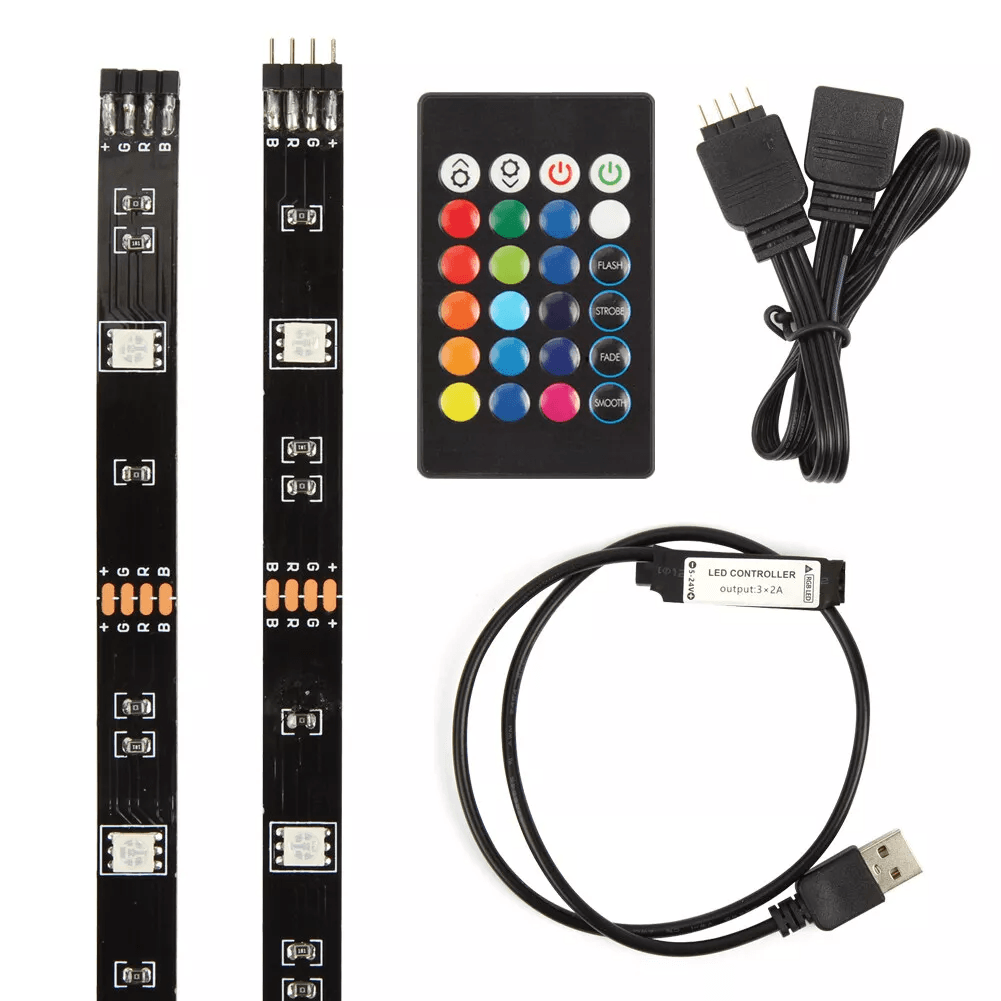 5V USB LED Strip Lights TV Backlight 5050 RGB Colour Changing With 24Key Remote Control For Home  G 9