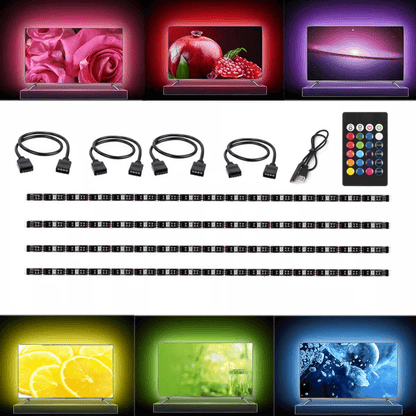 5V USB LED Strip Lights TV Backlight 5050 RGB Colour Changing With 24Key Remote Control For Home  G 2