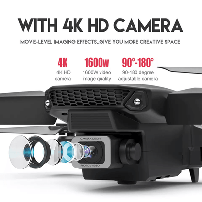 New RC Drone With HD Dual Camera WiFi FPV Foldable Quadcopter  Battery 4K Aerial Drone With Optical 8