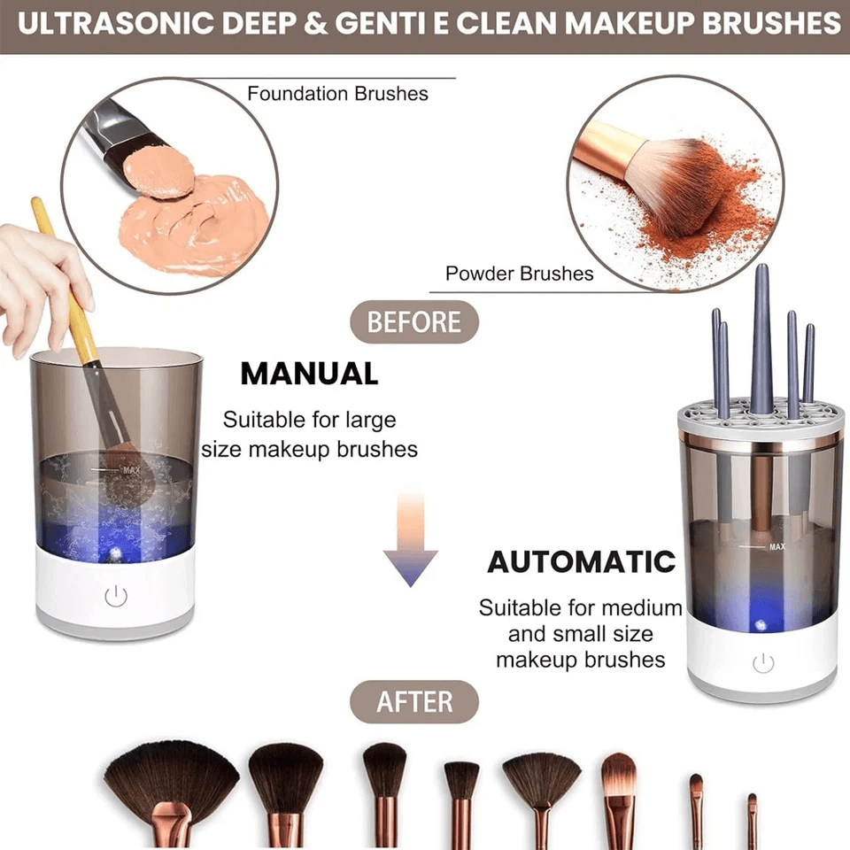 Automatic Brush Cleaner Electric Makeup Brush Cleaning Machine Fast Clean Dryer For Cosmetic Brushe 15