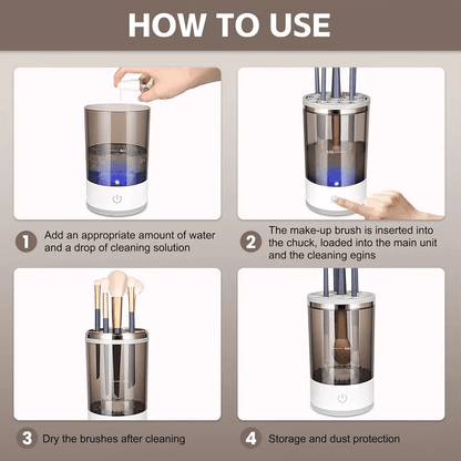 Automatic Brush Cleaner Electric Makeup Brush Cleaning Machine Fast Clean Dryer For Cosmetic Brushe 18