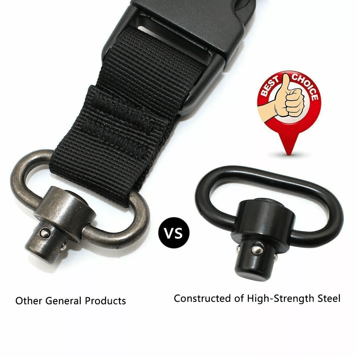2PCS Heavy Duty Flush Push Button Quick Detach 125 Rifle QD Sling Swivel Mount For Tactical Guns  H 4