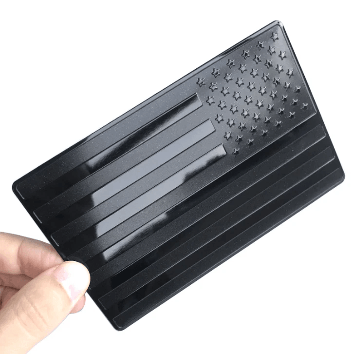 Metal USA Flag Sticker Emblem American Car Truck Decal Badge Black Aluminum 3