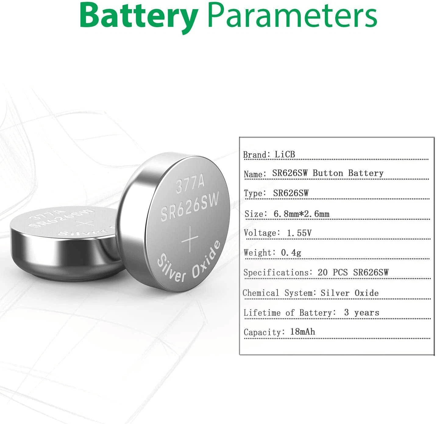OEM SPEC 377 376 364 363 Watch Battery SR626SW SR626W Silver Oxide Replacement For Watches 1