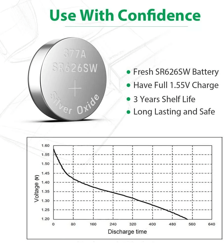 OEM SPEC 377 376 364 363 Watch Battery SR626SW SR626W Silver Oxide Replacement For Watches 2