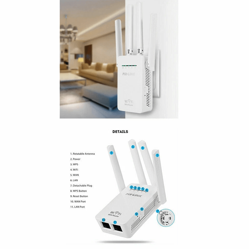 Dual Band WiFi Range Extender Repeater Wireless Amplifier With Gigabit Router Signal Booster For Ho 10