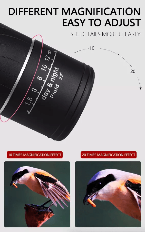 Monocular Binoculars With Night Vision Prism High Power Waterproof Lens For Bird Watching HuntingOu 5