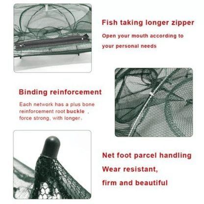 Foldable Fishing Bait Trap Net For Crab Crawdad Shrimp Fish Minnow  Portable Cast Dip Cage Easy To  9