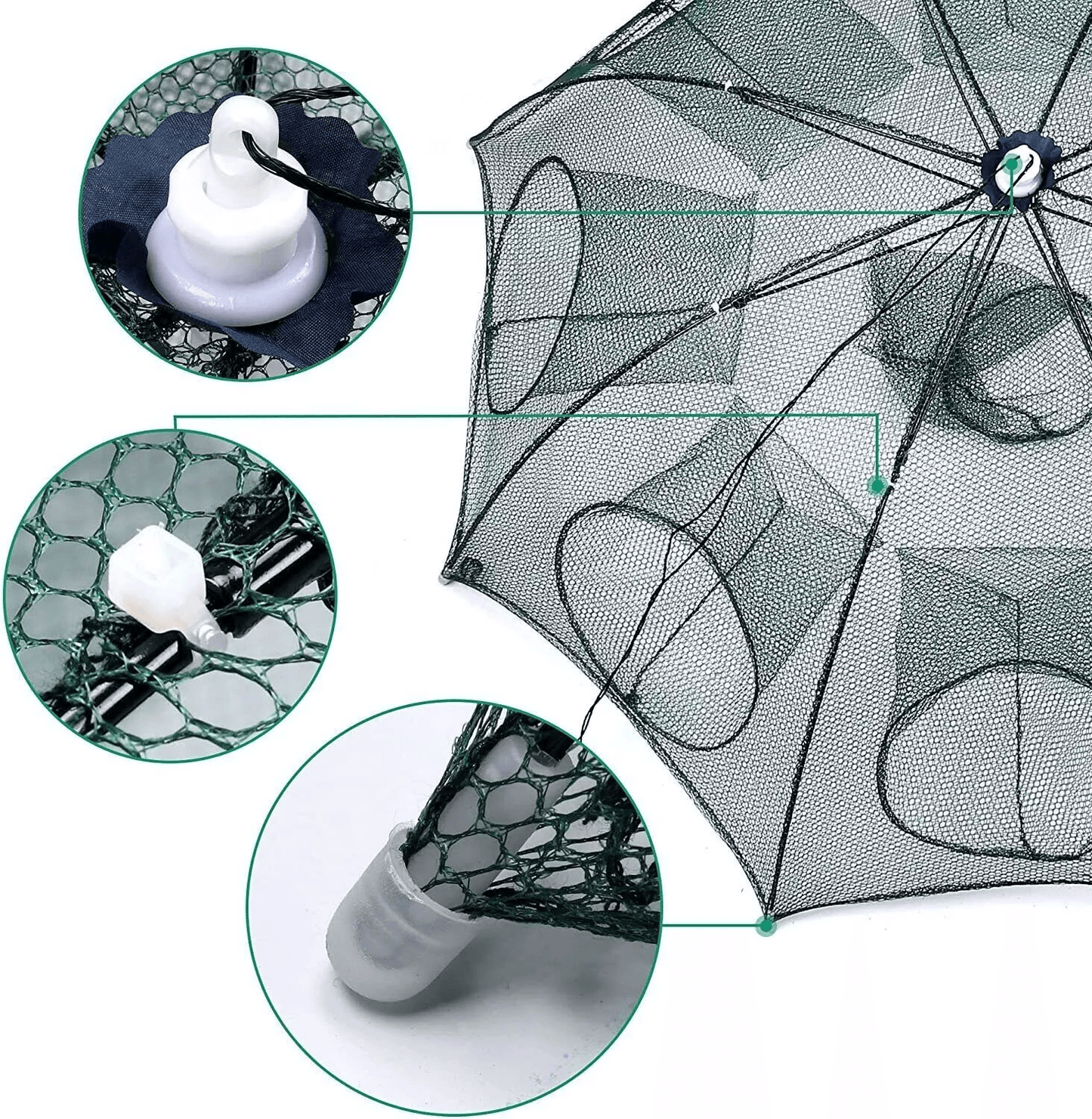 Foldable Fishing Bait Trap Net For Crab Crawdad Shrimp Fish Minnow  Portable Cast Dip Cage Easy To  2