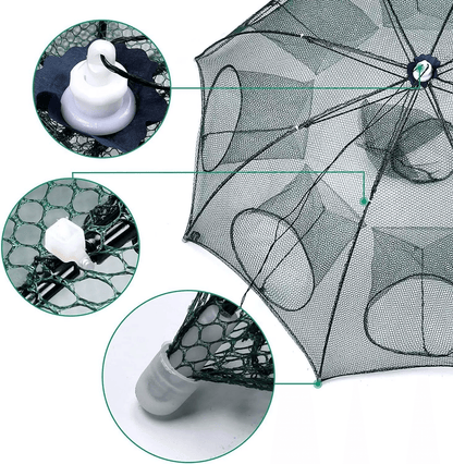 Foldable Fishing Bait Trap Net For Crab Crawdad Shrimp Fish Minnow  Portable Cast Dip Cage Easy To  2